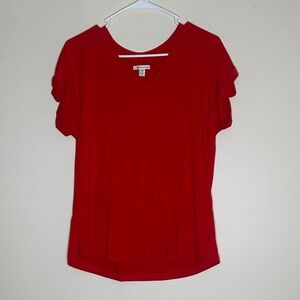 Croft & Barrow Scarlet V-Neck Short Sleeve Tee